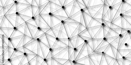 A beautiful Chaotic abstract line seamless pattern .Technology black illustration . Connected lines with dots .graphic background dots with connections for your design, illustration