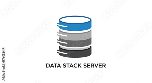 Abstract Data Stack Server Icon with Layers