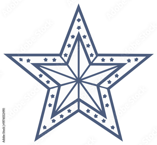 Detailed Vector Illustration of Star Shape with Geometric and Ornamental Features