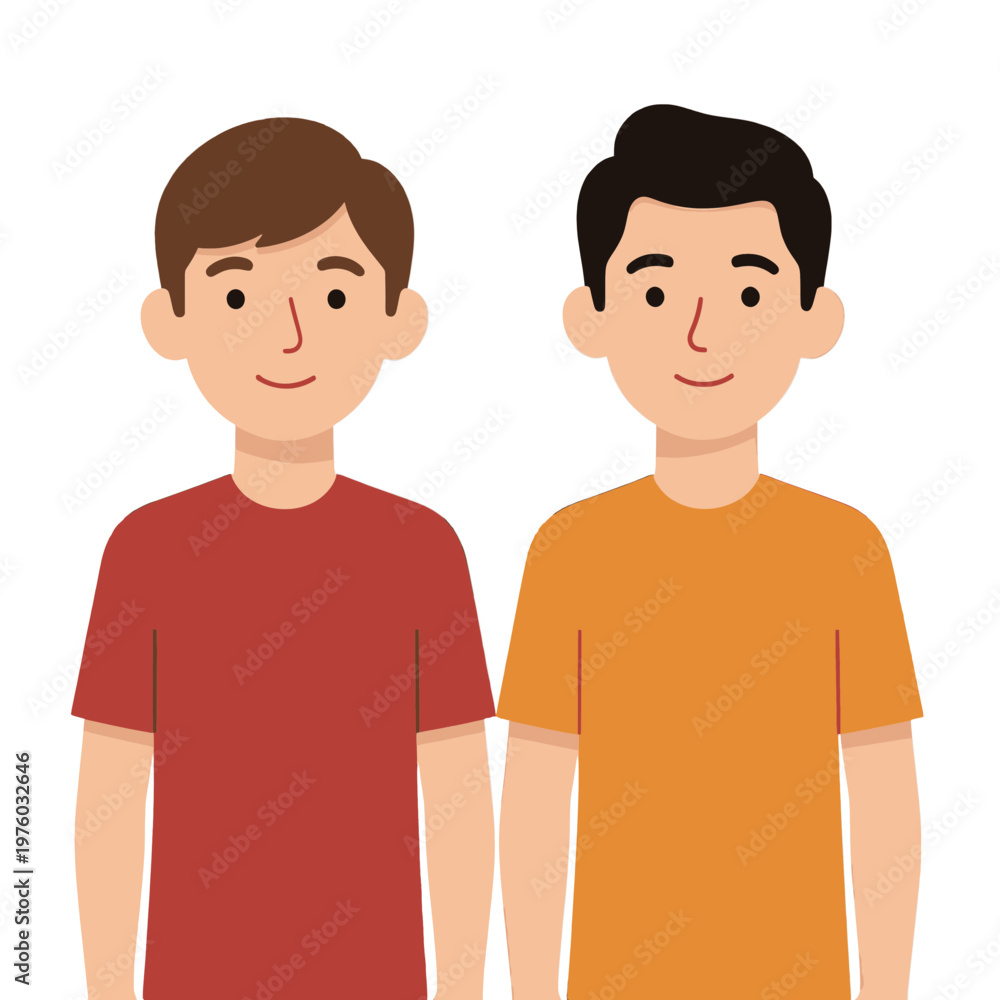 Fototapeta premium Two Male Figures Vector Icon