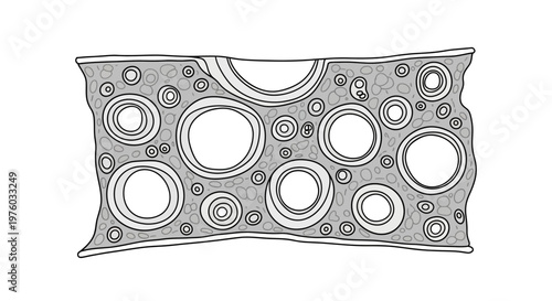 Microscopic view illustration of porous bone tissue structure