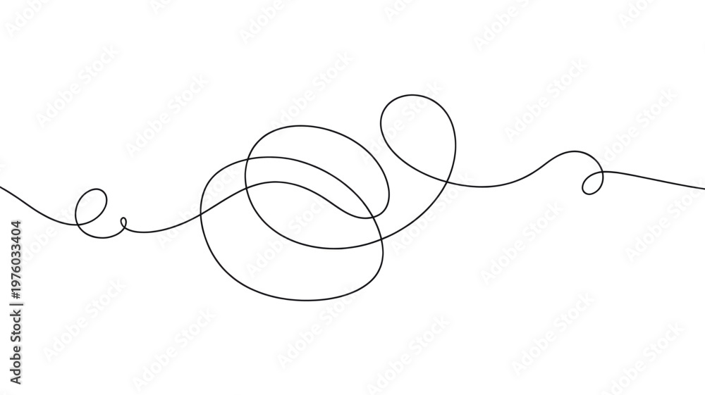 Obraz premium Continuous looping line drawing elegant abstract curve vector design