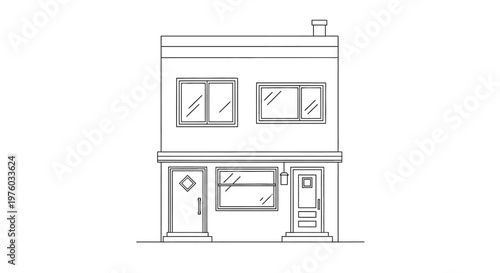 Simple line drawing of a two-story house exterior