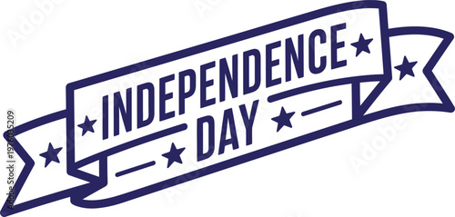 Celebrating independence day patriotic ribbon banner with stars and stripes for usa freedom