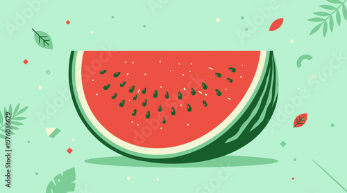 Fresh Watermelon Fruit Slice Summer.