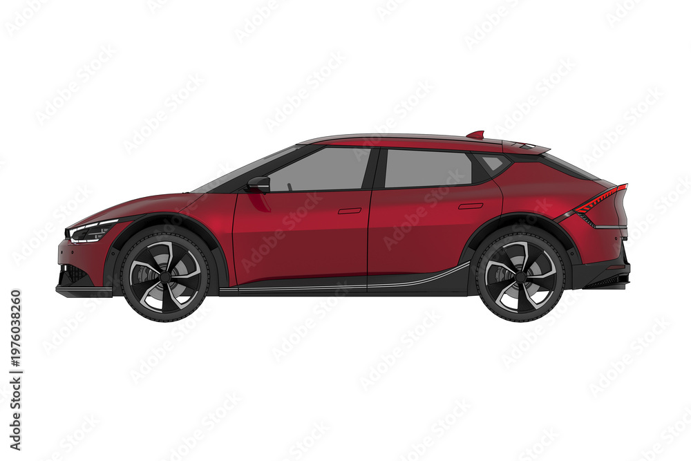Obraz premium car isolated on transparent background, 3d illustration, cg render 