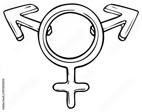 Gender equality symbol with male and female signs, representing transgender rights and identity.