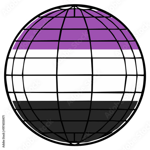 Globe illustration featuring nonbinary pride flag colors