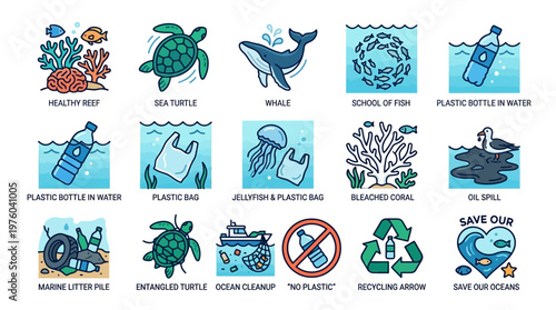 Recycling symbol with plastic bag.