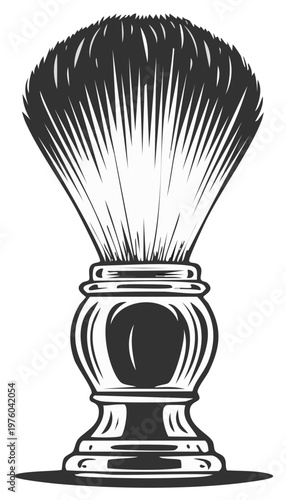 Classic Shaving Brush with Rich Bristles and Ornate Handle