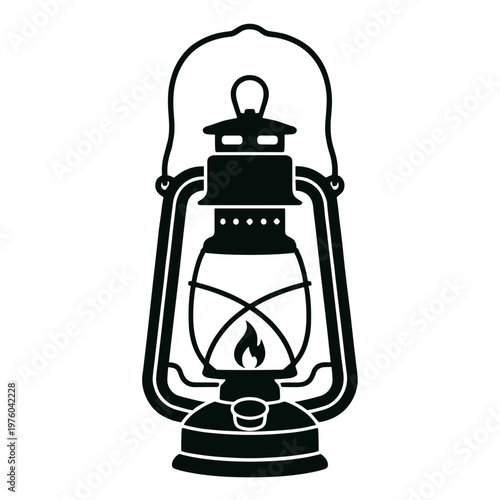 vintage oil lamp storm lantern illustration vector