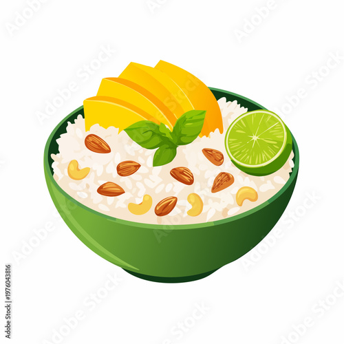 Tropische Mango-Reis Bowl