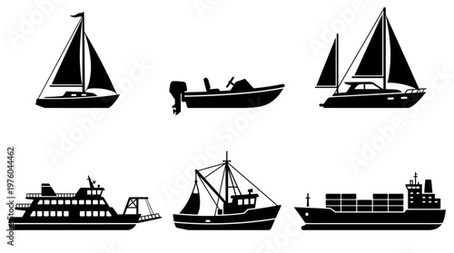 Collection of Various Sailing Ships.