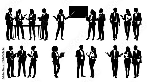 Business people standing and talking.