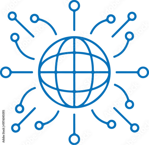 linked circles chain connection minimalist flat design vector illustration