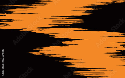 orange black brush Car sticker wrap pattern banner abstract sporty lines black orange color combination grunge brush modern pattern racing motorsport design.vector illustration. eps 10