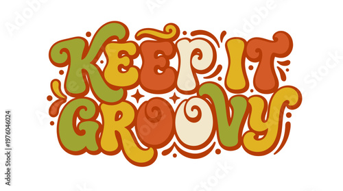 Colorful Keep It Groovy Text Logo.
