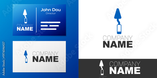 Logotype Palette knife icon isolated on white background. Logo design template element. Vector