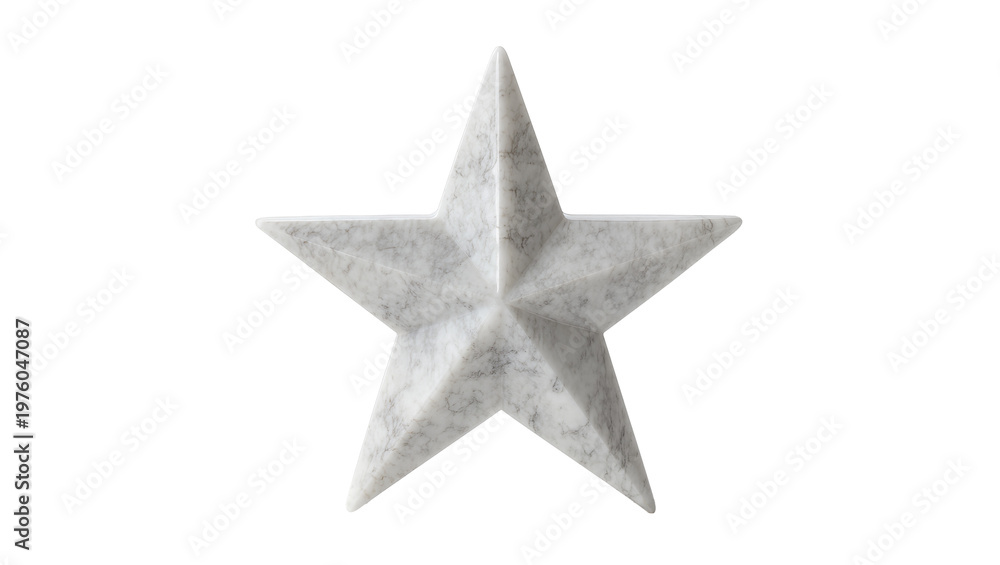 Fototapeta premium Grey Stone Star Sculpture with Veins and Rough Texture