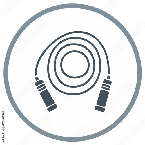 Coiled jump rope vector glyph icon for cardio fitness and workout equipment