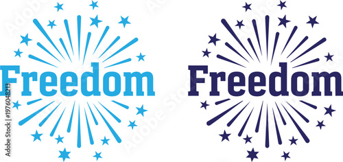 Celebrating independence day vibrant fireworks and 'freedom' text for a patriotic american holiday