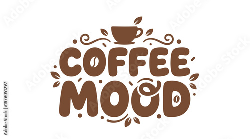 Brown coffee cup text logo design.