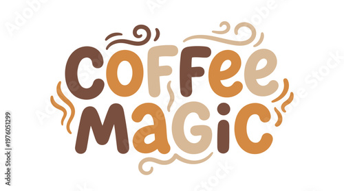 Coffee Magic Word Logo Design.