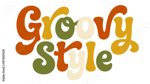 Groovy Style Text Logo Design.