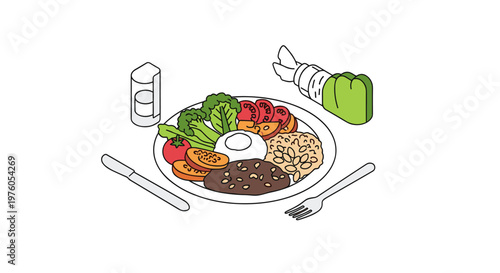 A delicious and healthy meal featuring a variety of fresh ingredients.