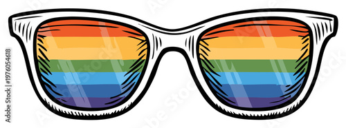 Rainbow pride sunglasses reflecting vibrant colors of pride and diversity
