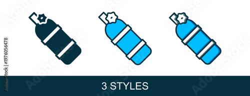 Filled outline Aqualung icon isolated on white background. Oxygen tank for diver. Diving equipment. Extreme sport. Diving underwater equipment. Vector