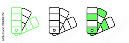 Set line Color palette guide icon isolated on white background. Vector