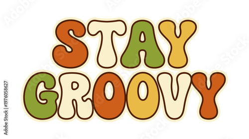 Colorful Stay Groovy Text Logo.