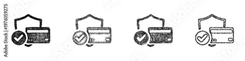 Sketch secure payment icon design set