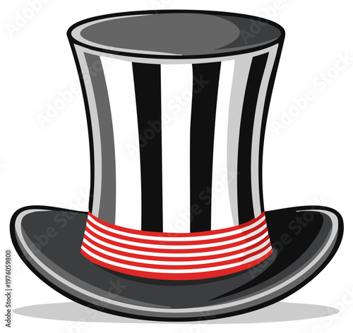Patriotic Top Hat with Red White and Blue Stripes for Celebrations