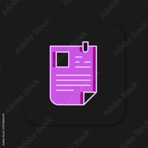 Filled outline Resume icon isolated on black background. CV application. Searching professional staff. Analyzing personnel resume. Flat filled outline style with shadow. Vector