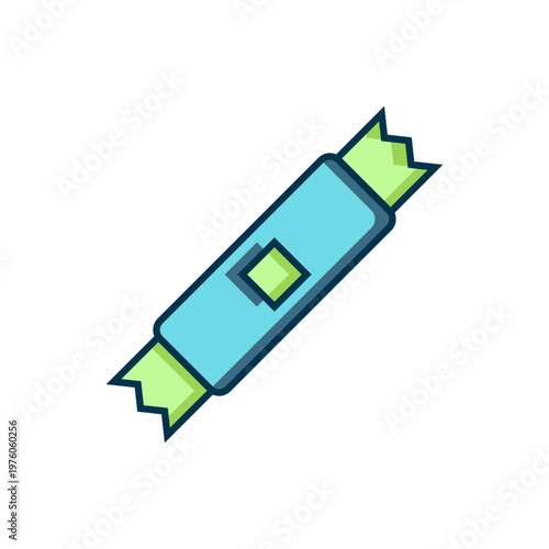 Filled outline Sugar stick packets icon isolated on white background. Blank individual package for bulk food products as coffee, salt, spices. Flat filled outline style with shadow. Vector