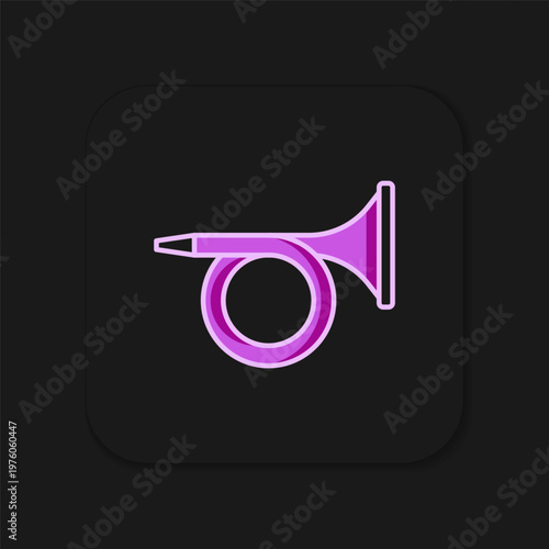 Filled outline Trumpet icon isolated on black background. Musical instrument. Flat filled outline style with shadow. Vector