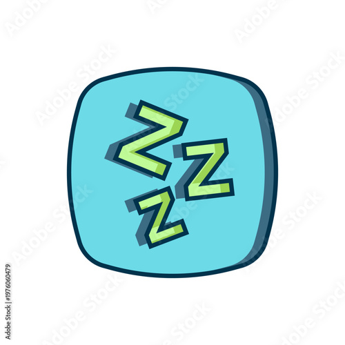 Filled outline Sleepy icon isolated on white background. Sleepy zzz talk bubble. Flat filled outline style with shadow. Vector