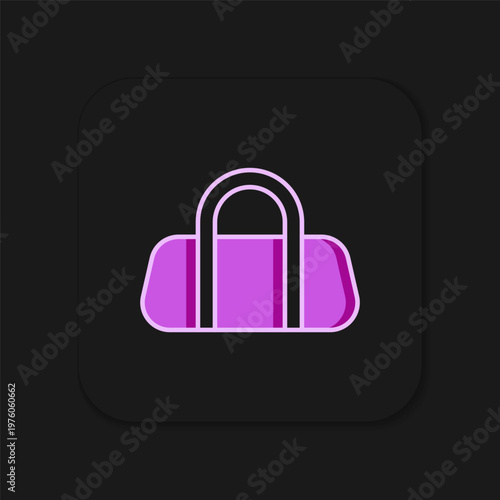 Filled outline Sport bag icon isolated on black background. Flat filled outline style with shadow. Vector