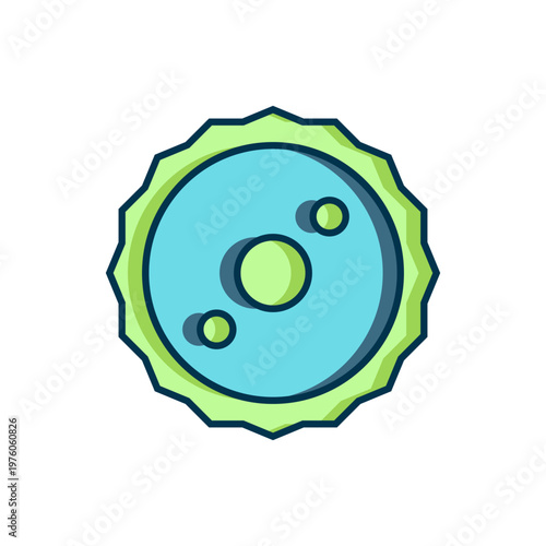 Filled outline Circular saw blade icon isolated on white background. Saw wheel. Flat filled outline style with shadow. Vector