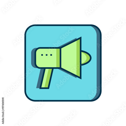 Filled outline Megaphone icon isolated on white background. Speaker sign. Flat filled outline style with shadow. Vector