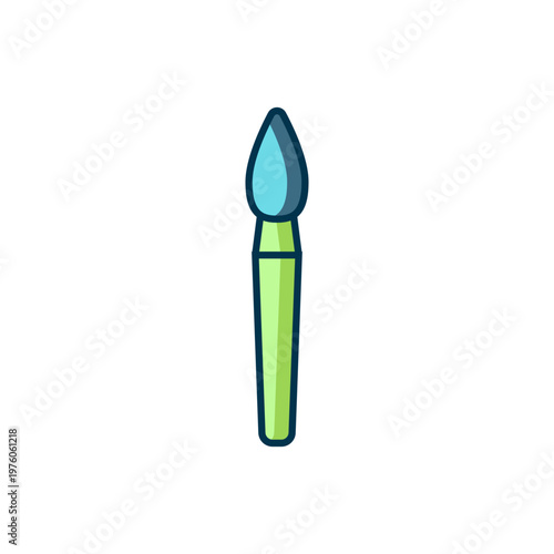 Filled outline Paint brush icon isolated on white background. Flat filled outline style with shadow. Vector
