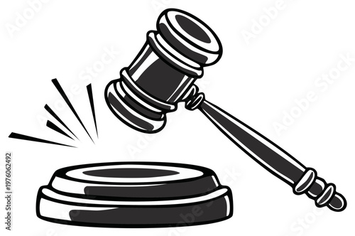 Judge's Gavel Striking Sound Block Auction Legal Decision Making Court Ruling
