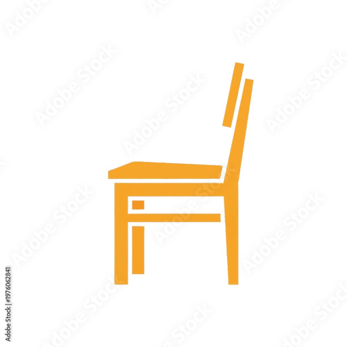 Simple orange chair with backrest vector illustration with refined detail and versatile visual appeal, ideal for product pages, manuals, tutorials,