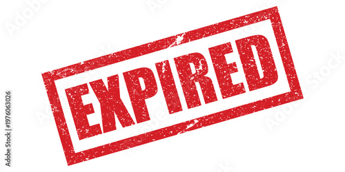 Red Expired vector stamp on with distressed texture. indicating something has expired or is no longer valid
