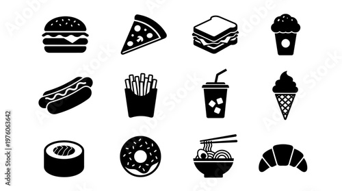 Variety of Fast Food Items Displayed.