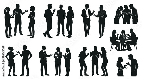 Business people standing and talking.