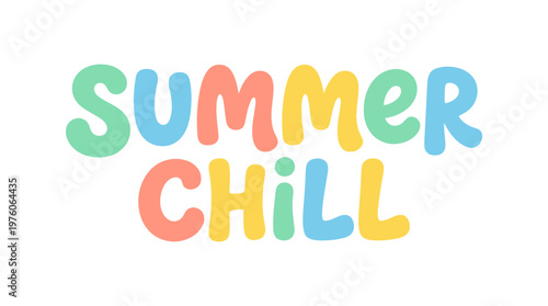 Colorful Summer Chill Text Logo.