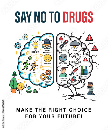 Say no to drugs illustration poster design